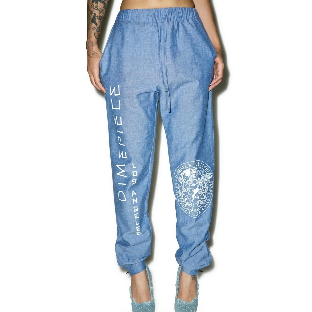 Dimepiece aint no wifey chambray casual denim joggers pant